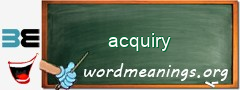 WordMeaning blackboard for acquiry